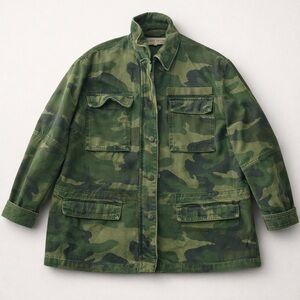 Free People Green Camo Utility Jacket